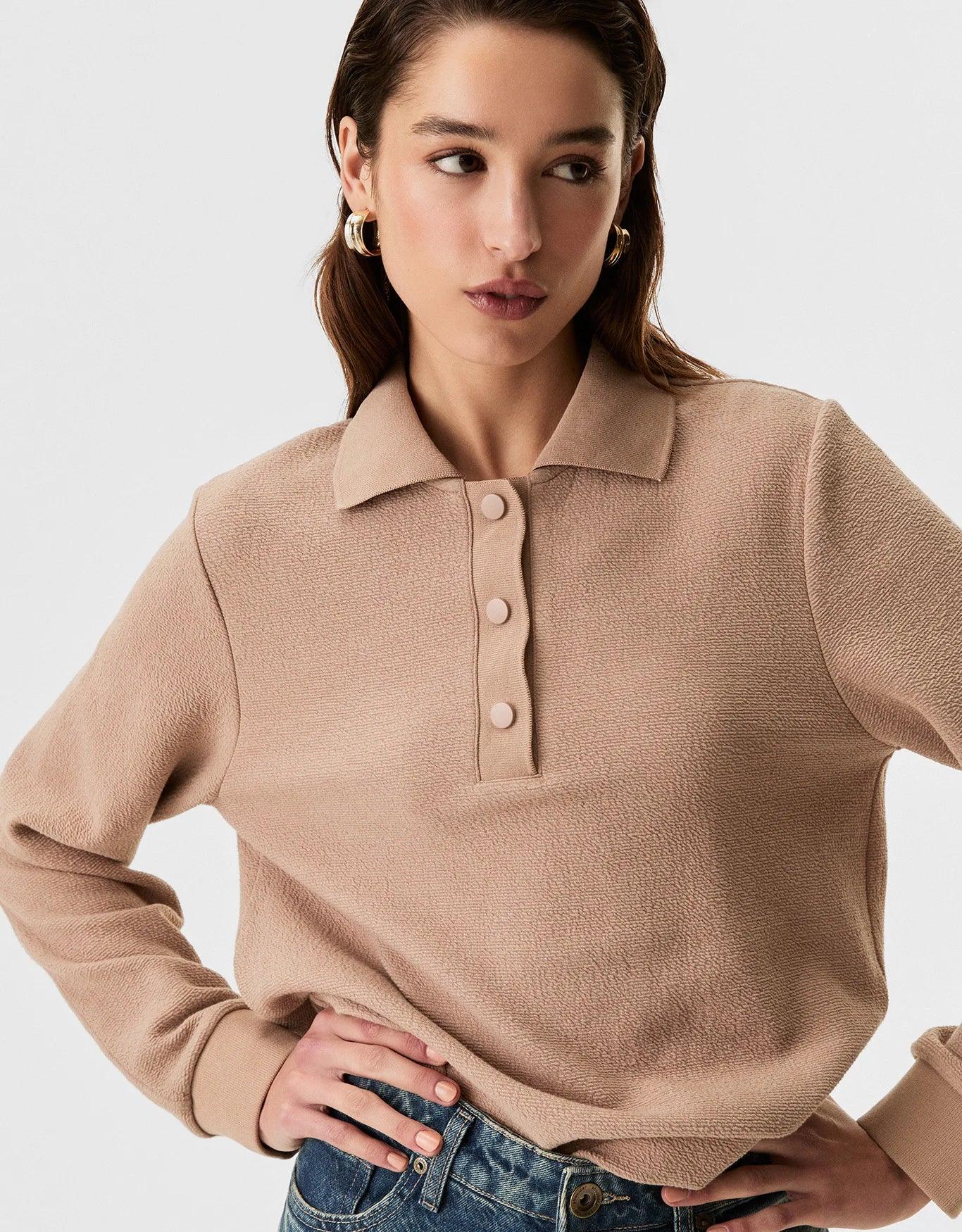 Blusa texturizada de manga larga 360