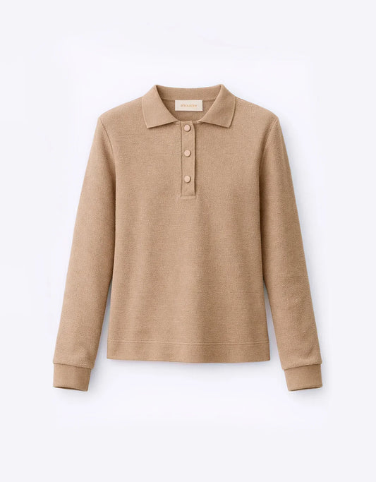 Blusa texturizada de manga larga 360