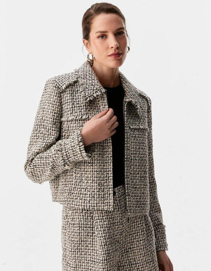 Chaqueta recta de tweed