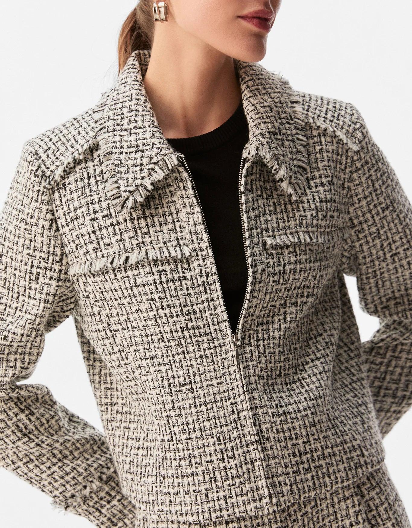 Chaqueta recta de tweed